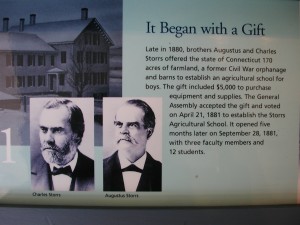 Ag started it. This is from an exhibit at the visitor's center at UConn, Storrs. Agriculture started the learning at University of Connecticut.