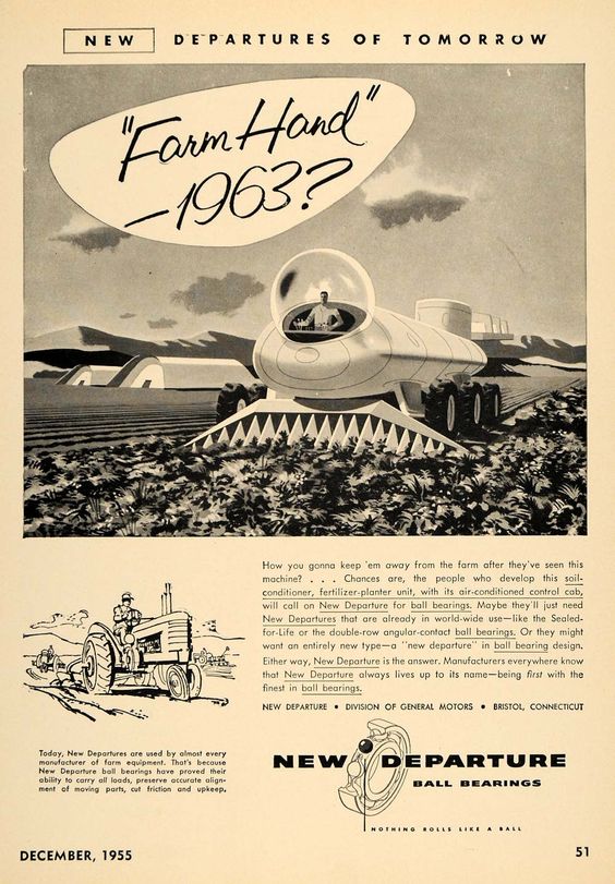 A vintage ad for New Departure - one in a futuristic series. Source: Pinterest.