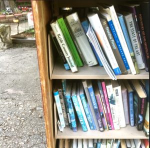 A shelf of books at The Niantic Book Barn