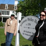 At the Solomon Welles House in Wethersfield, co-directors of the Wethersfield Farmers' Market. Moo Dog Press photo.