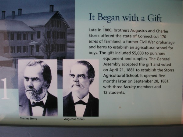Agriculture started it all. This is from an exhibit at the visitor's center at UConn, Storrs.