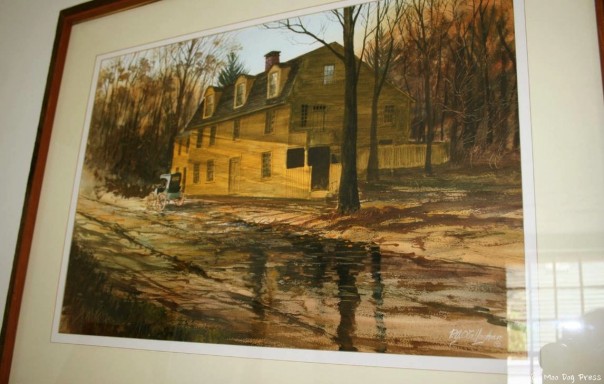 Found in an old shop and brought to Haddam, this painting depicts the front of the house. 