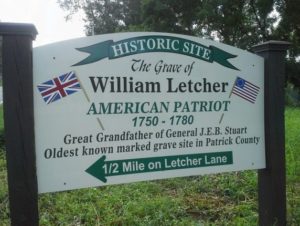 His great grandfather William Letcher fought in the war for independence. People and their heritage are complicated. Image llinked to site about the farm and Stuart's birthplace, where he was raised by a mother who loved growing gardens seeing them flower.