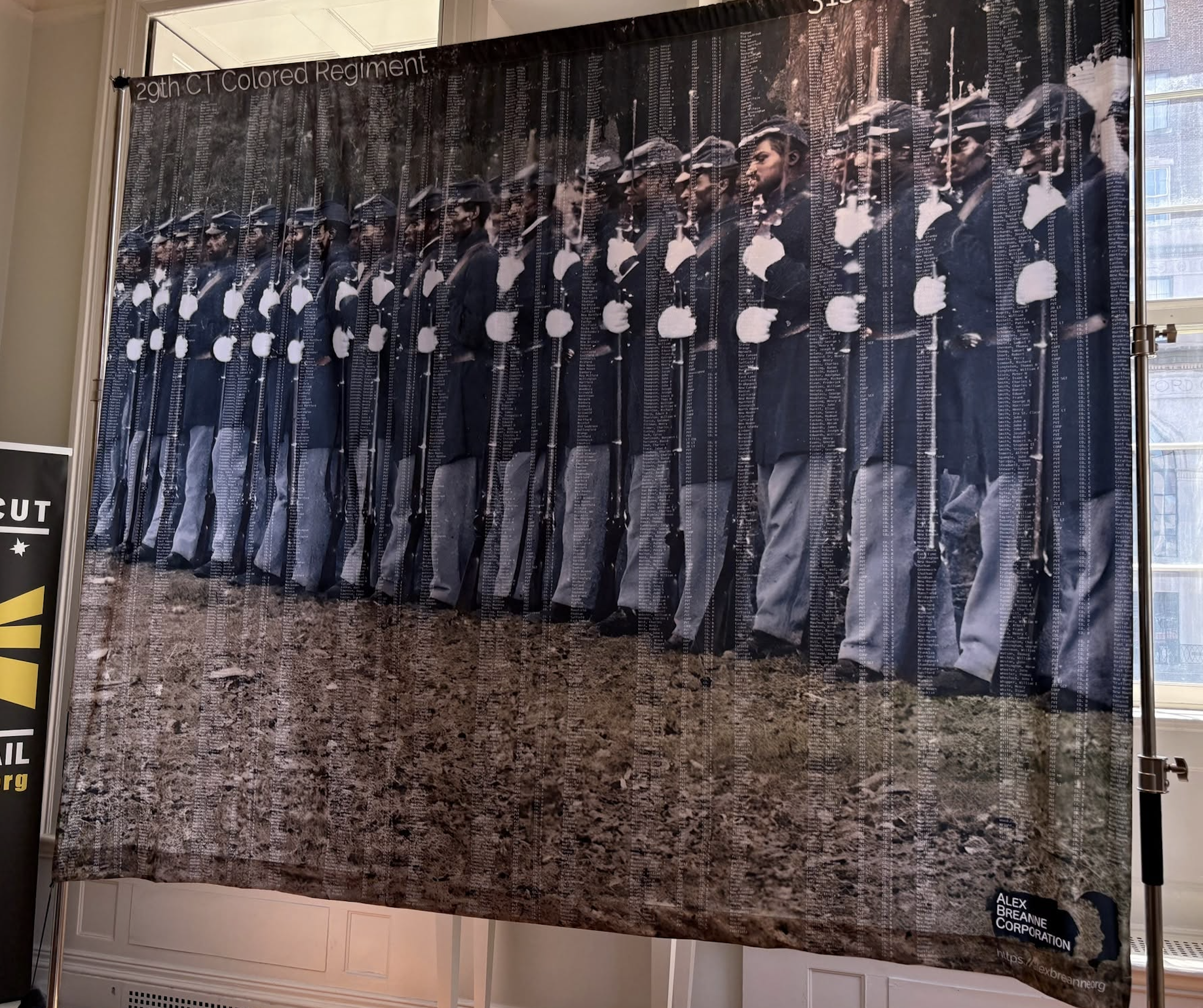 Larger than life: 29th Connecticut Colored Regiment and their names--Alex Breanne Corporation. at the Old State House, Hartford.