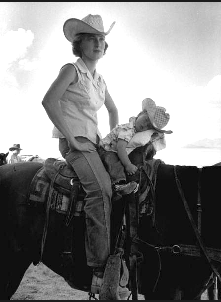 I'll watch while you sleep.  (Always wondered what the little girl asleep on the saddle grew up to become with a mother like that.) From  Life Magazine 1955 via Google Books.