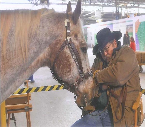 Man and horse at Pennsylvania Farm Show 2016.