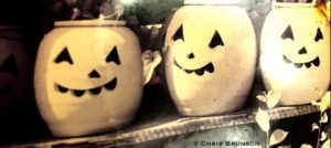 Three pumpkins seen in New Market, Virginia