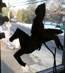 Whimsey rider at The Book Barn, a used bookstore in Niantic, Connecticut, that we love.