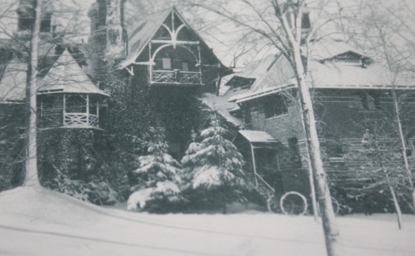 The former home of Samuel Clemens - aka Mark Twain - and his family in winter.