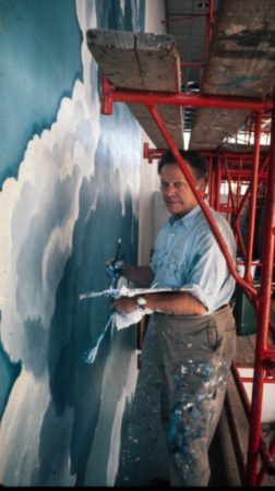 Eric Sloane at work on a painting for the Smithsonian.