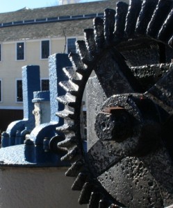 Slater Mill in Rhode Island, a gear. Photo and link to story on Moo Dog Knits Magazine