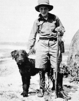 Roger the dog and Gerald Durrell, whose curiosity and passion for the natural world led to amazing work. Image is linked to official site about his legacy ... and ongoing work.